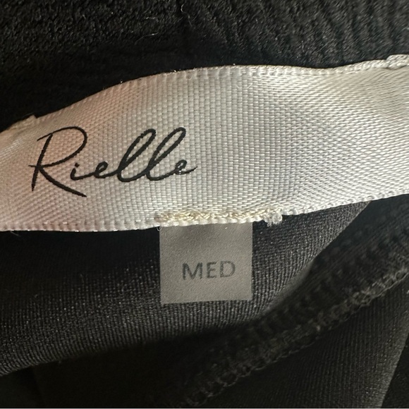 Rielle Open Front Jacket Women Medium Black Faux Suede Stretch Classy Minimalist - Picture 10 of 12